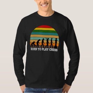 T-shirt Né Pour Jouer Joueur Échecs Vintage Ches Rétro