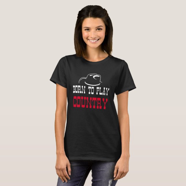 T-shirt Né pour jouer pays (Devant entier)