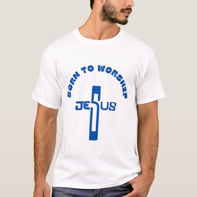 T-shirt Né pour le culte, chemise chrétienne, don religieu (Devant)