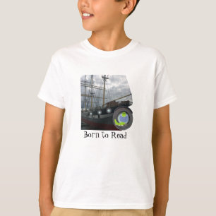 T-Shirt Né pour Lire Ver de Livre