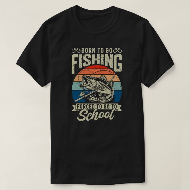 T-SHIRT NÉ POUR PÊCHER (Design devant)
