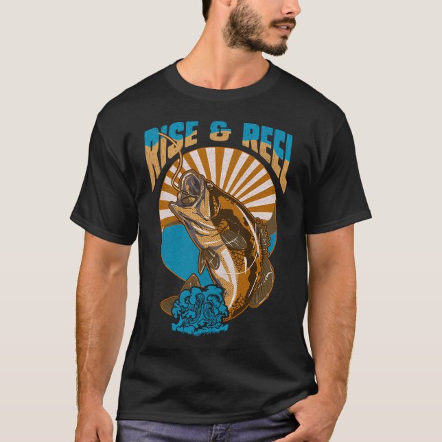 T-shirt Né pour pêcher - l'évolution de l'homme (Devant)