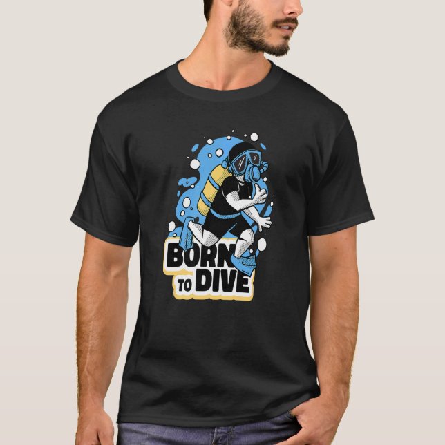 T-shirt Né Pour Plonger Plongée Plongée Plongée (Devant)