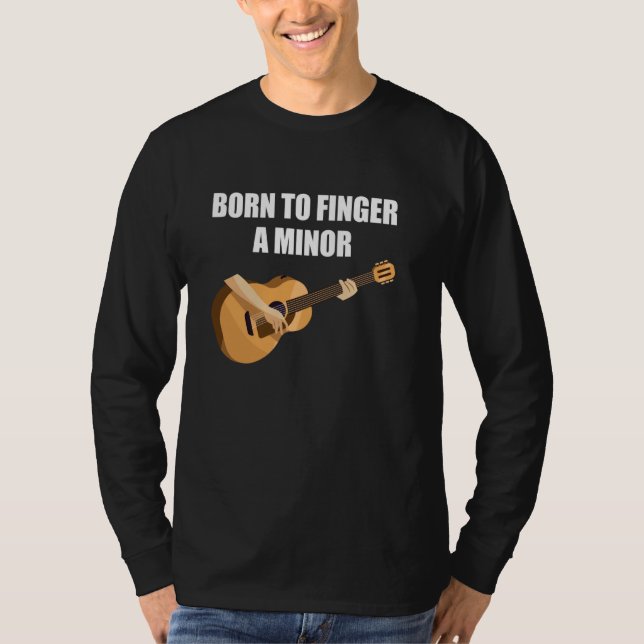 T-shirt Né Pour Porter Une Guitare Mineure (Devant)