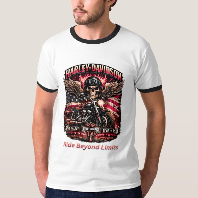 T-shirt Né pour rouler, construit pour diriger, crâne de m (Devant)