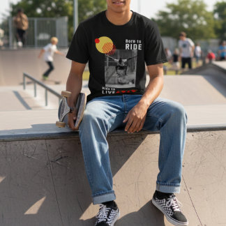 T-shirt Né pour rouler - Graphisme de mode urbaine pour sk