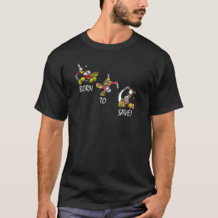 T-shirt Né Pour Sauver Petites Économies Hockey Goalie Hom