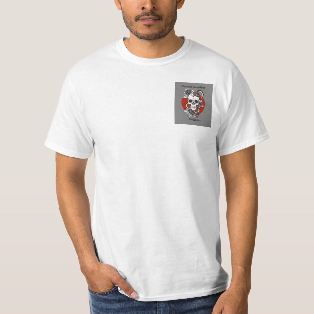 T-shirt Né pour se démarquer crâne serpent style de tatoua (Devant)