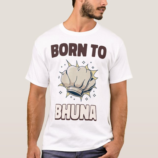 T-shirt Né pour un amateur de curry Bhuna (Devant)
