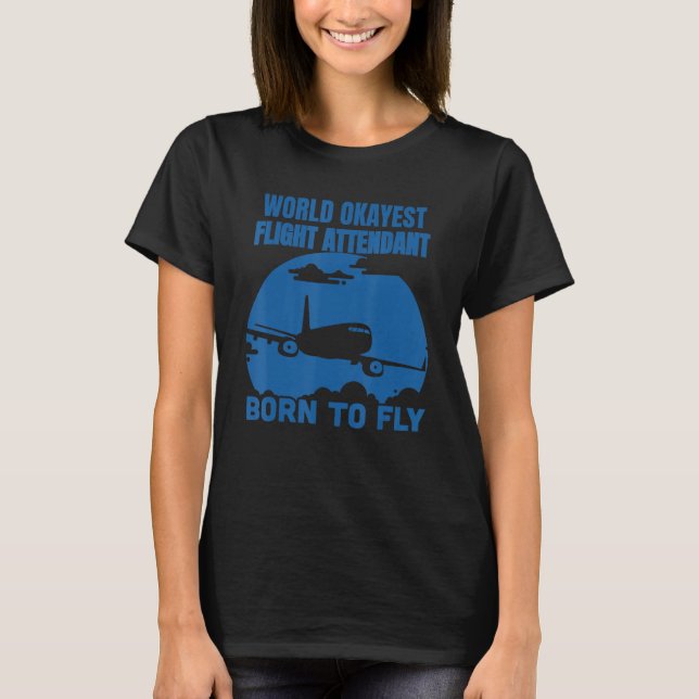 T-shirt Né Pour Vol Airline Private Commercial Flight Atte (Devant)