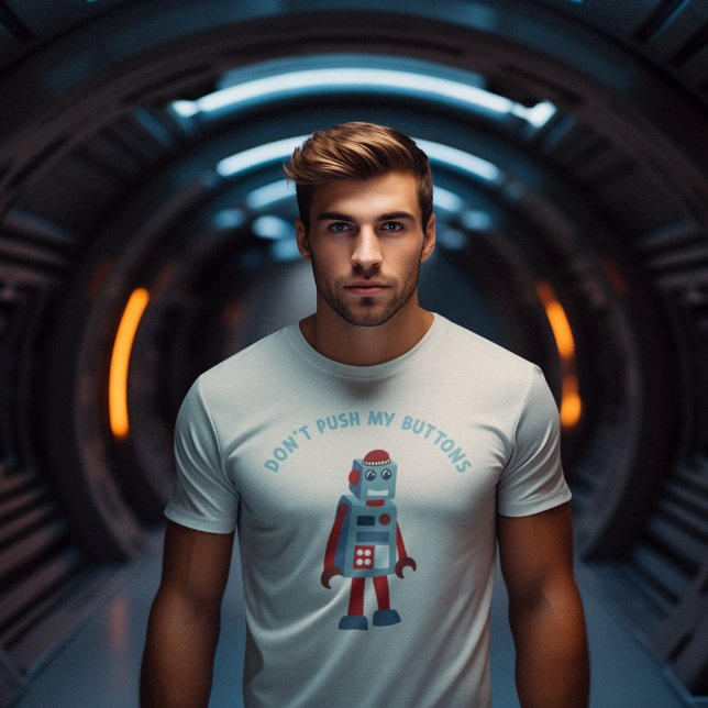T-shirt Ne poussez pas mes boutons drôle Robot Graphique (Créateur téléchargé)