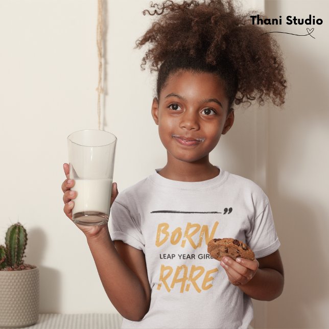 T-Shirt Né Rare Leap Année Fille Fête 29 fév Anniversaire (Créateur téléchargé)