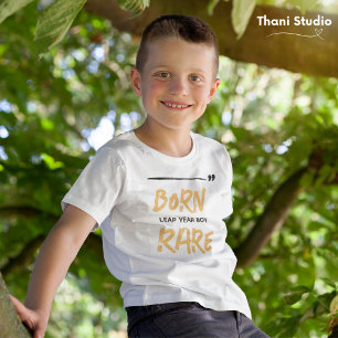 T-shirt Né Rare Leap Année Garçon Fév 29 Anniversaire