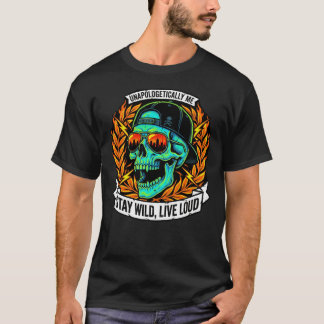 T-shirt Ne regarde jamais en arrière Skull Streetwear Rest