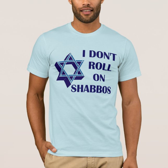 T-shirt Ne roulez pas sur Shabbos (Devant)