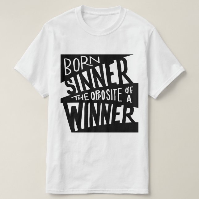 T-shirt Né Sinner Noir/Blanc Hip hop (Design devant)