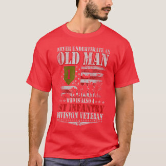 T-shirt Ne sous-estimez jamais un vieil homme 1re division