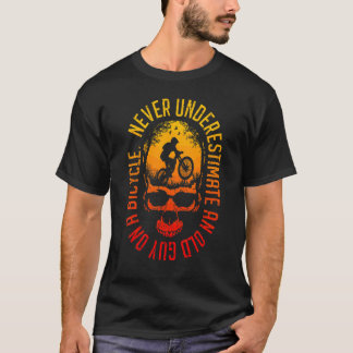T-shirt Ne sous-estimez jamais un vieil homme à vélo Mtb S