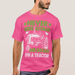 T-shirt Ne sous-estimez jamais un vieil homme avec un trac