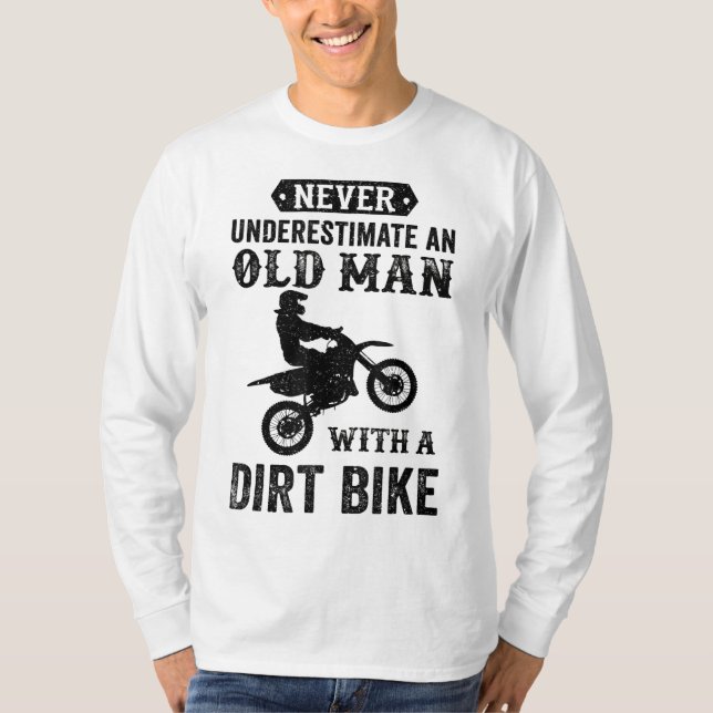 T-shirt Ne sous-estimez jamais un vieil homme avec un vélo (Devant)