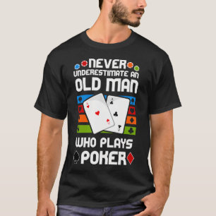 T-shirt Ne sous-estimez jamais un vieil homme qui joue au