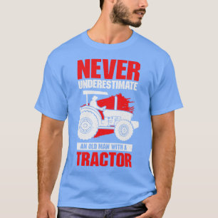T-shirt Ne Sous-Estimez Jamais Un Vieux Homme Avec Un Trac