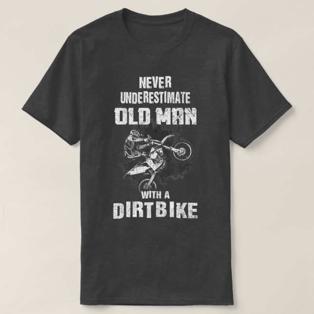 T-shirt Ne Sous-Estimez Jamais Un Vieux Homme Avec Un Vélo (Design devant)