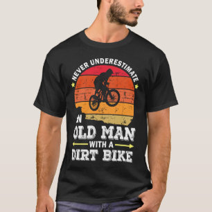 T-shirt Ne Sous-Estimez Jamais Un Vieux Homme Avec Un Vélo