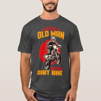 T-shirt Ne Sous-Estimez Jamais Un Vieux Homme Avec Un Vélo