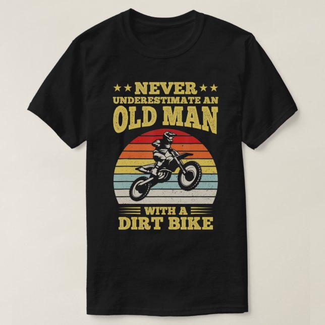 T-shirt Ne Sous-Estimez Jamais Un Vieux Homme Avec Un Vélo (Design devant)