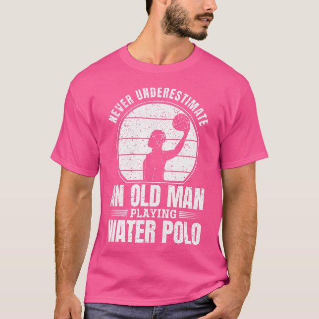 T-shirt Ne Sous-Estimez Jamais Un Vieux Homme Jouant Au Po (Devant)