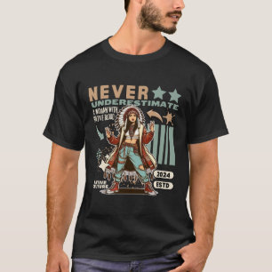 T-shirt Ne sous-estimez jamais une femme avec du sang auto