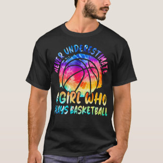 T-shirt Ne sous-estimez jamais une fille qui joue au baske