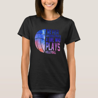 T-shirt Ne sous-estimez jamais une fille qui joue au volle