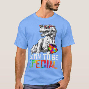 T-shirt Né Spécial Trex Puzzle Dino Boys Autism Awards
