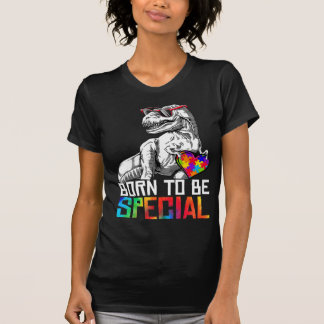 T-shirt Né Spécial Trex Puzzle Dino Boys Autism Awards