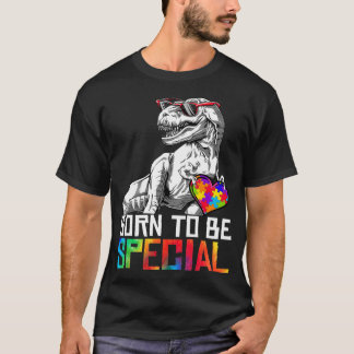 T-shirt Né Spécial Trex Puzzle Dino Boys Autism Awards