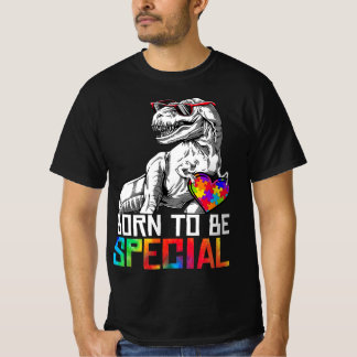 T-shirt Né Spécial Trex Puzzle Dino Boys Autism Awards
