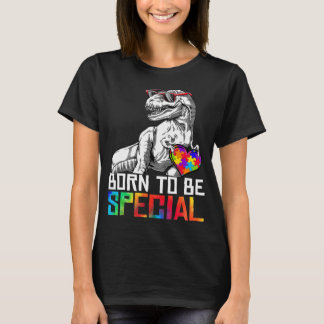 T-shirt Né Spécial Trex Puzzle Dino Boys Autism Awards