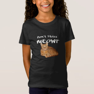 T-Shirt Ne stress pas Meowt - Orange Chat me stress Out