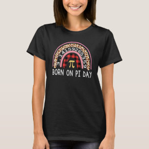 T-shirt Né Sur Pi Day Leopard Rainbow Anniversaire Math Ne
