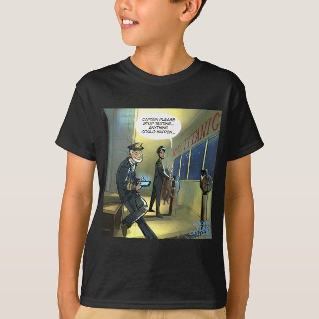 T-shirt Ne textez pas et Titanic drôle (Devant)
