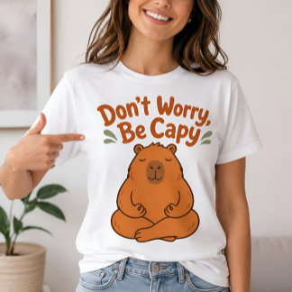T-shirt 'Ne t'inquiète pas, sois capy' avec capyba