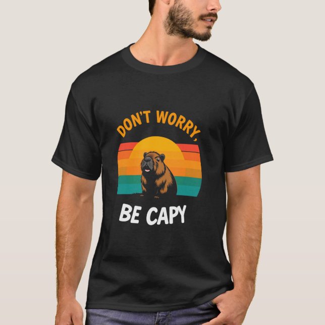 T-shirt NE T'INQUIÈTE PAS, SOIS CAPY Retro Capybara (Devant)