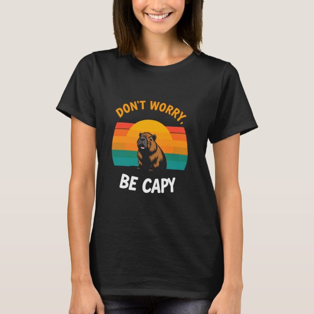T-shirt NE T'INQUIÈTE PAS, SOIS CAPY Retro Capybara (Devant)