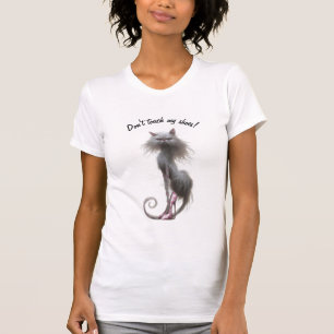 T-shirt Ne touchez pas à mes chaussures Chat
