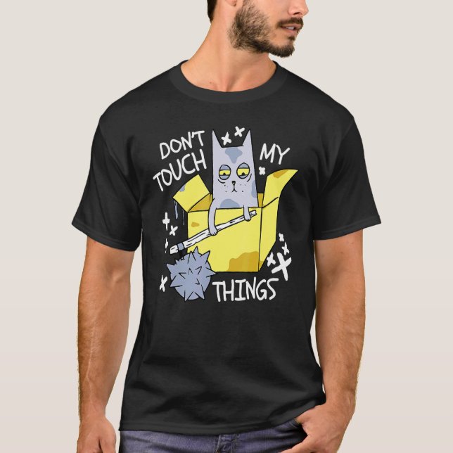 T-shirt Ne Touchez Pas à Mes Pensées Chat Angry  Chat (Devant)