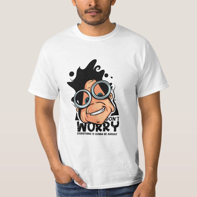 T-shirt Ne vous inquiétez pas du visage du dessin animé (Devant)