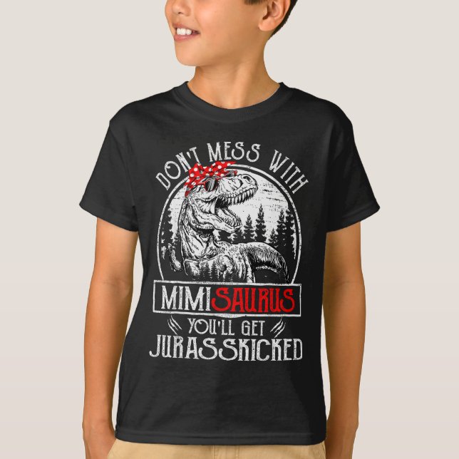 T-shirt Ne vous mêlez pas de Mimisaurus vous allez vous fa (Devant)