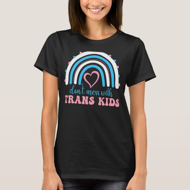 T-shirt Ne vous mêlez pas de Trans Kids Rainbow Texas Prot (Devant)